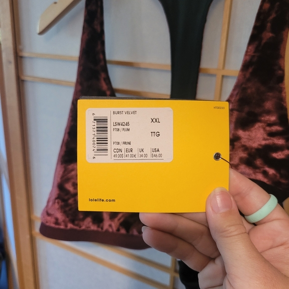 Velvet burgundy sports bra XXL - Picture 2 of 4